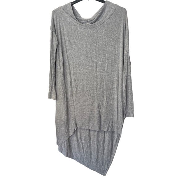 Free People Grapevine Asymmetric Ribbed Tunic Grey Small - Picture 5 of 9